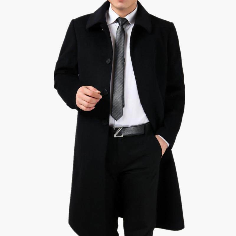 冬季爸爸装中年人加厚外套男中长款羊绒风衣中老年羊毛呢子大衣男,男装,毛呢大衣,淘宝优惠券,粉丝福利购,淘宝优惠卷