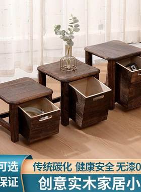 北欧实木收纳凳换鞋凳玩具多功能储物凳床头柜