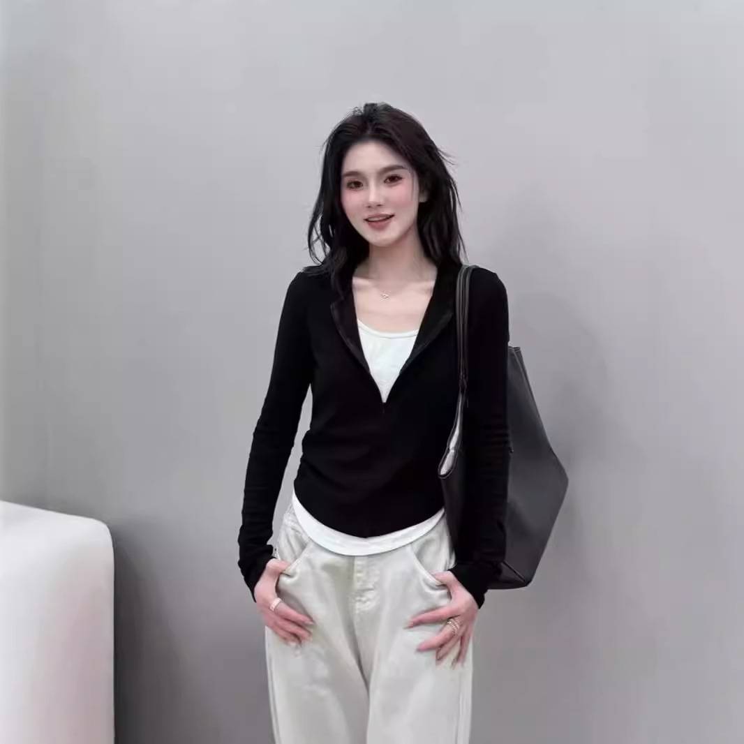 义乌女士打底衫女款季上衣内搭黑色长袖女装正肩可外穿打底衣