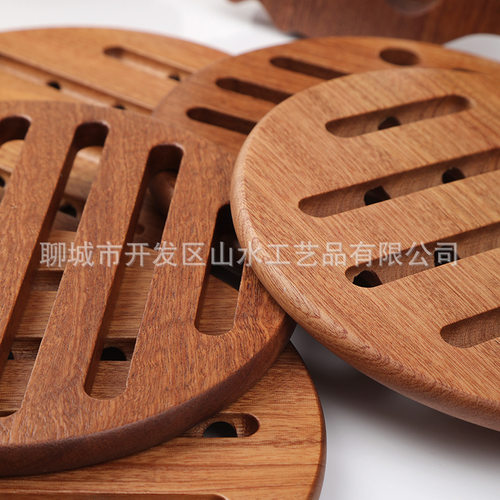 木质隔热垫乌檀木圆形防