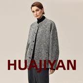 初剪羊毛混纺圈圈纱落肩大廓形蝙蝠袖 华吉言 水墨 外套