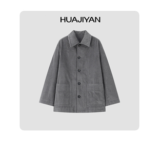 华吉言【黎明】100棉竖坑条灯芯绒上衣外套