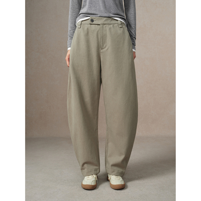 华吉言【青松裤】舒适百搭高密高支斜纹微弯刀休闲裤