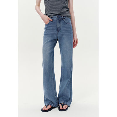 华吉言【火柴棍】土耳其浆染面料微喇修身显瘦百搭直筒牛仔裤女