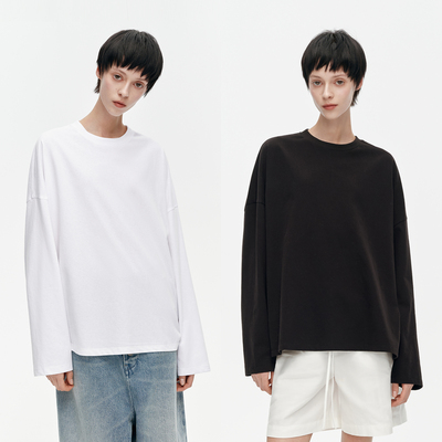 华吉言【双子】舒适百搭宽松大廓形休闲长袖T恤
