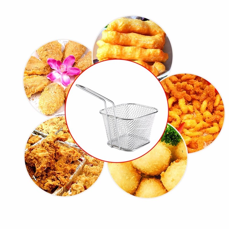 10pcs/lot Fry Baskets Stainless Steel Fryer Basket Strainer