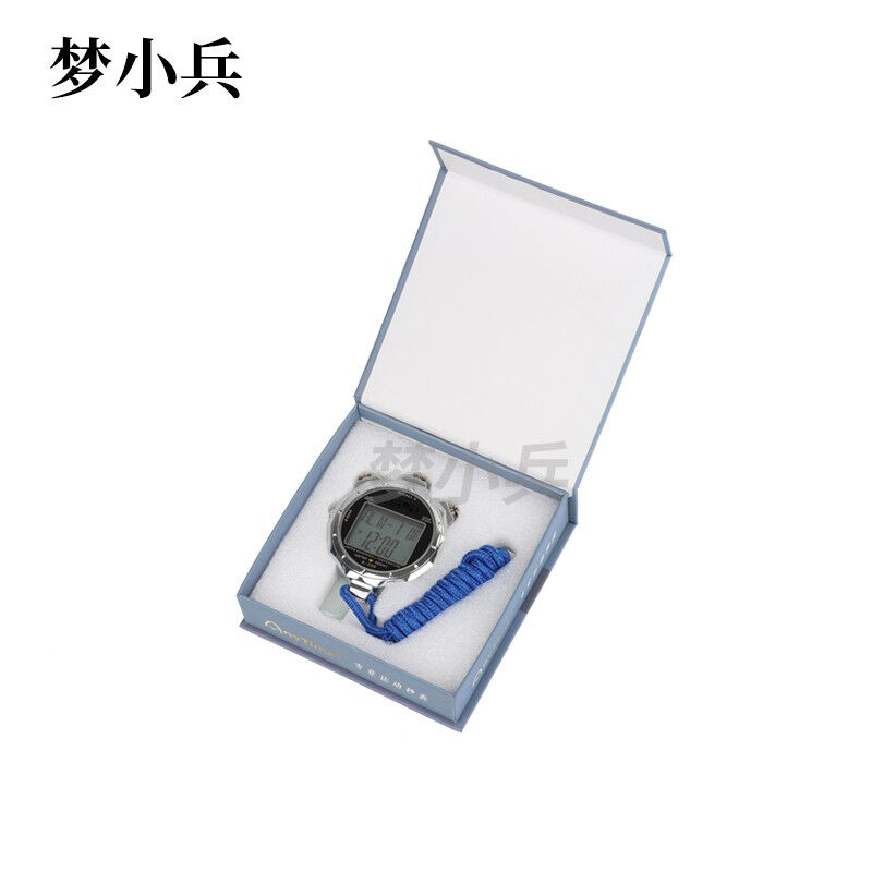 厂家金属防水秒表双排60道夜光温度显示秒表运动秒表计时器闹铃