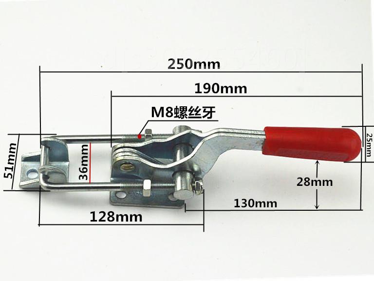 。304不锈钢夹具 锁扣 锁夹 快速压紧器 门栓夹钳 大号加长杆250m