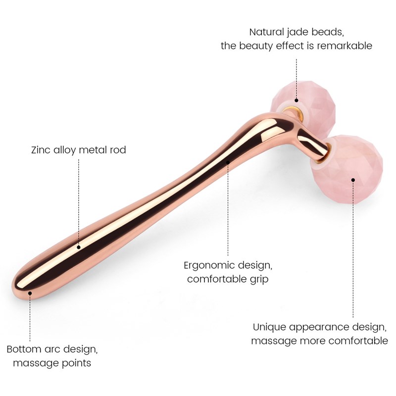 3D Face Massage Roller Rose Quartz Face Lift Wrinkle Remove