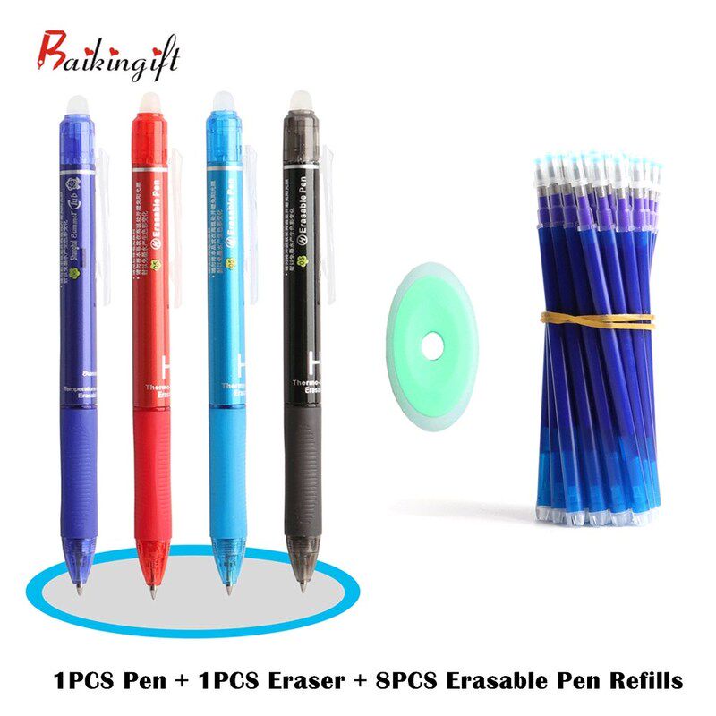 8PCS Erasable Pens Refills With 1PCS Eraser And 1PCS Erasab