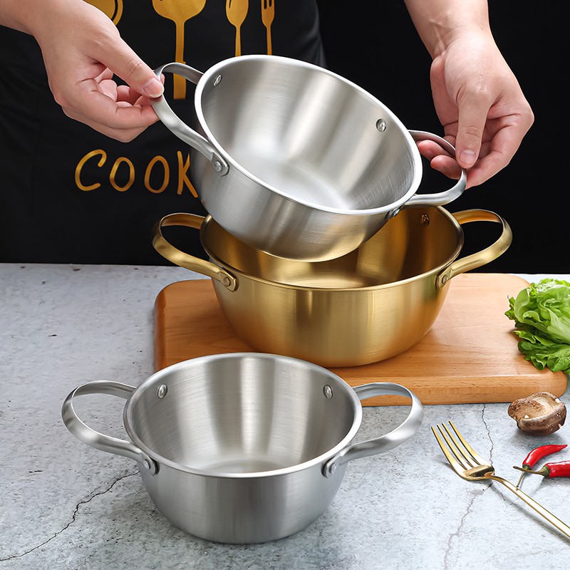 韩式不锈钢拉面锅拌菜盆创意拌饭盆打蛋调料盆网红泡面汤锅海鲜锅