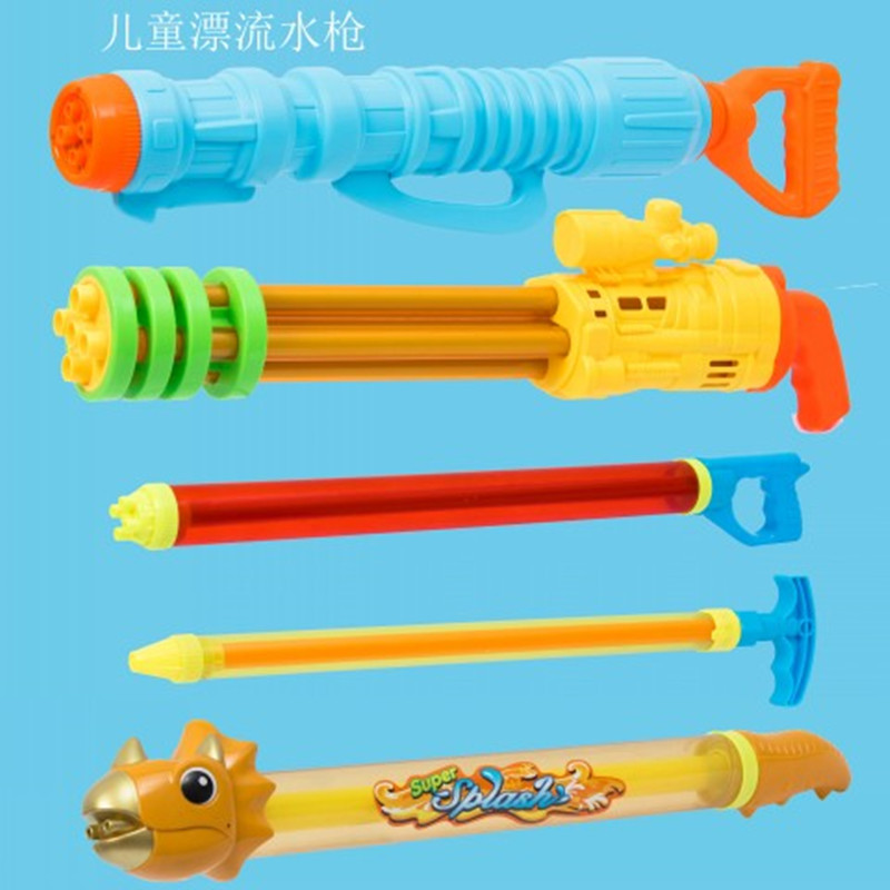 儿童漂流五喷头泼水节针筒抽拉水枪宝宝戏水打水仗五管大号呲水枪