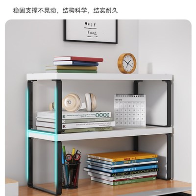 书架桌面置物架桌上二层工位分层桌子上放的办公桌台面多层收纳架