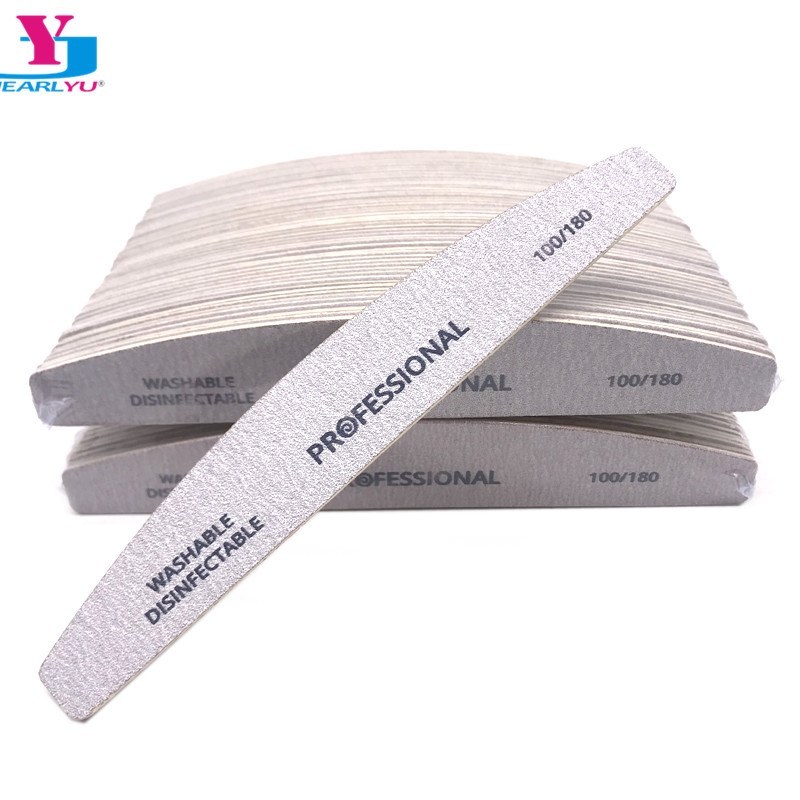 100Pcs/lot Manicure Nail File Grit 100/180 Washable Limes A