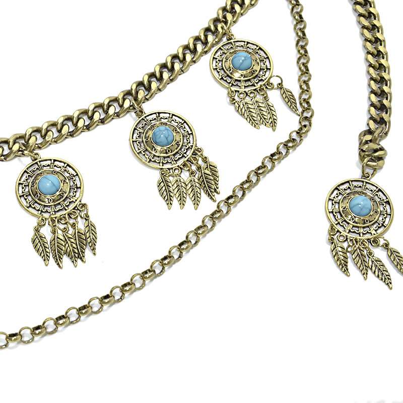 Vintage Leaf Fringe Ladies Waist Chain Fashion Casual Beach