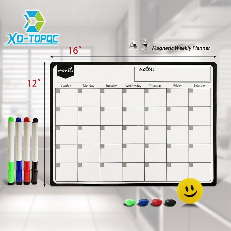 Planner Magnetic Calendar Whiteboard Notes Fridge Monthly Wi