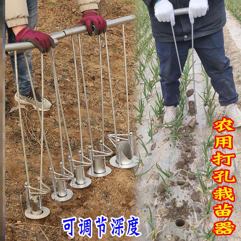 大棚打孔器泥土打孔器移栽地膜农用破膜器栽苗草坪泥土扎眼挖坑