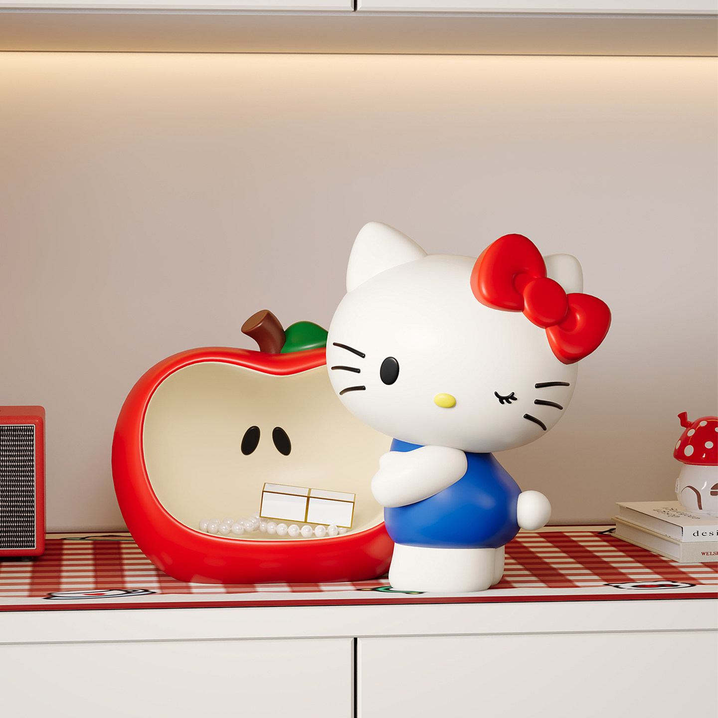 HelloKitty苹果摆件入户玄关柜钥匙收纳凯蒂猫乔迁生日礼物装饰品