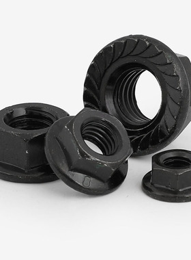 速发M415M6M8-MM2黑色04不锈钢六角法兰螺母六角防松带齿防滑螺帽