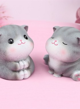 速发is妮意创萌宠猫烘焙蛋糕装饰摆件 个性喵风卡汽车载车内装饰