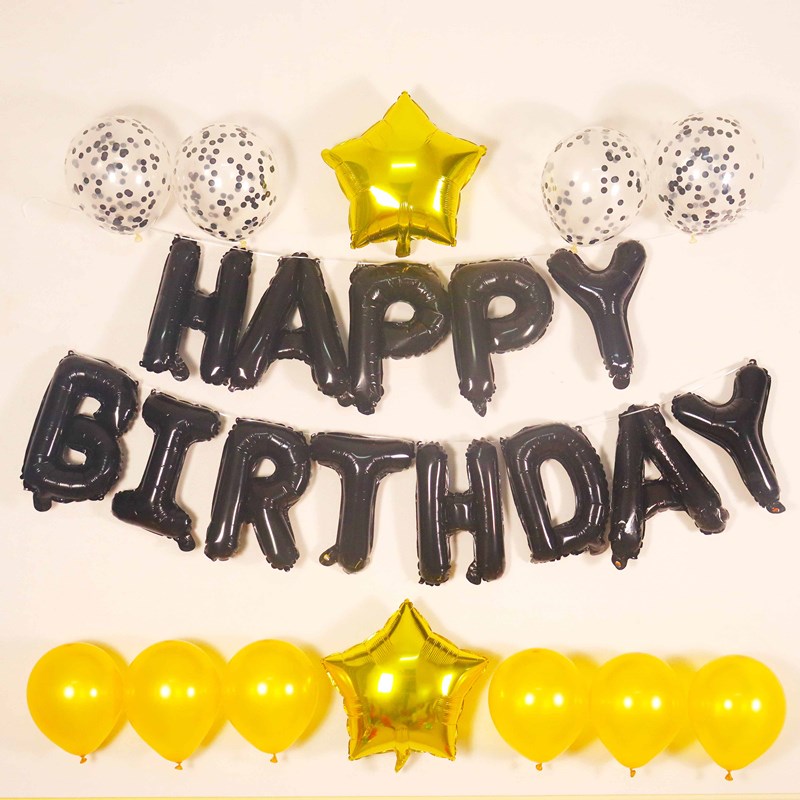 速发孩生d场景布置装饰宝宝生日背景墙装yh饰birth日字母气球