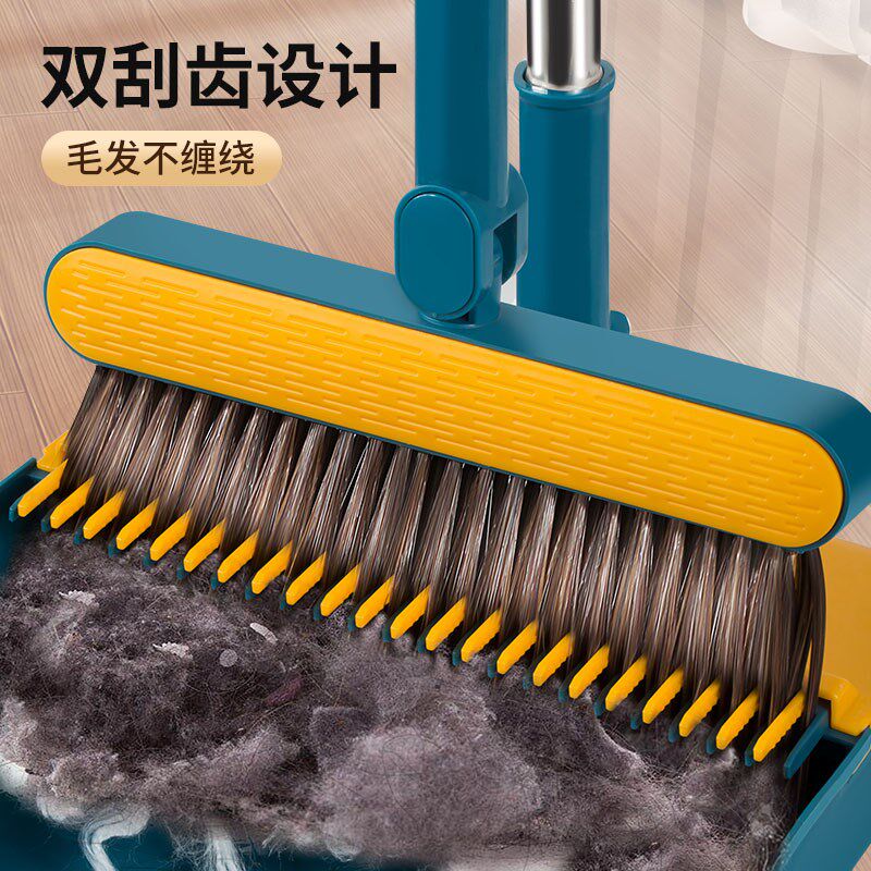 速发20扫5新款2把簸帚家用扫箕套装木地板垃圾斗折叠组合畚斗扫地