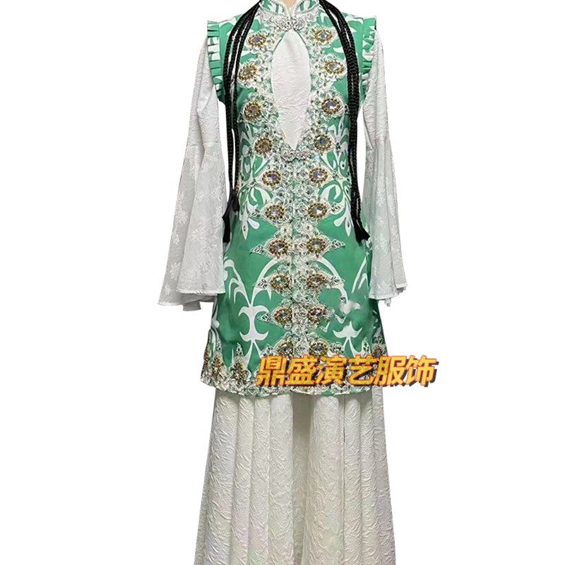 速发少数民族回族天山姑娘舞蹈服装传统盛装礼仪服饰舞台表演舞服