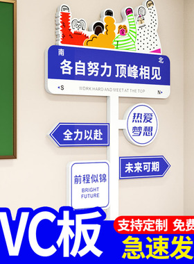 速发室意路牌励志标语中考高考班墙装饰文化级贴教创黑板布置拍照