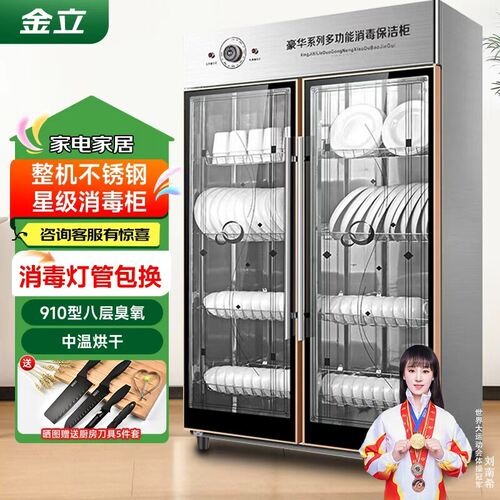 金立消毒柜商用立式大容量餐饮饭店双门不锈钢消毒碗柜
