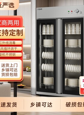 商用立式消毒柜餐饮酒店餐具保洁柜双开门不锈钢消毒碗柜食堂厨房