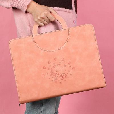 A4肤感皮质孕检收纳册手提活页文件夹孕期档案孕妇妈产检收纳册包