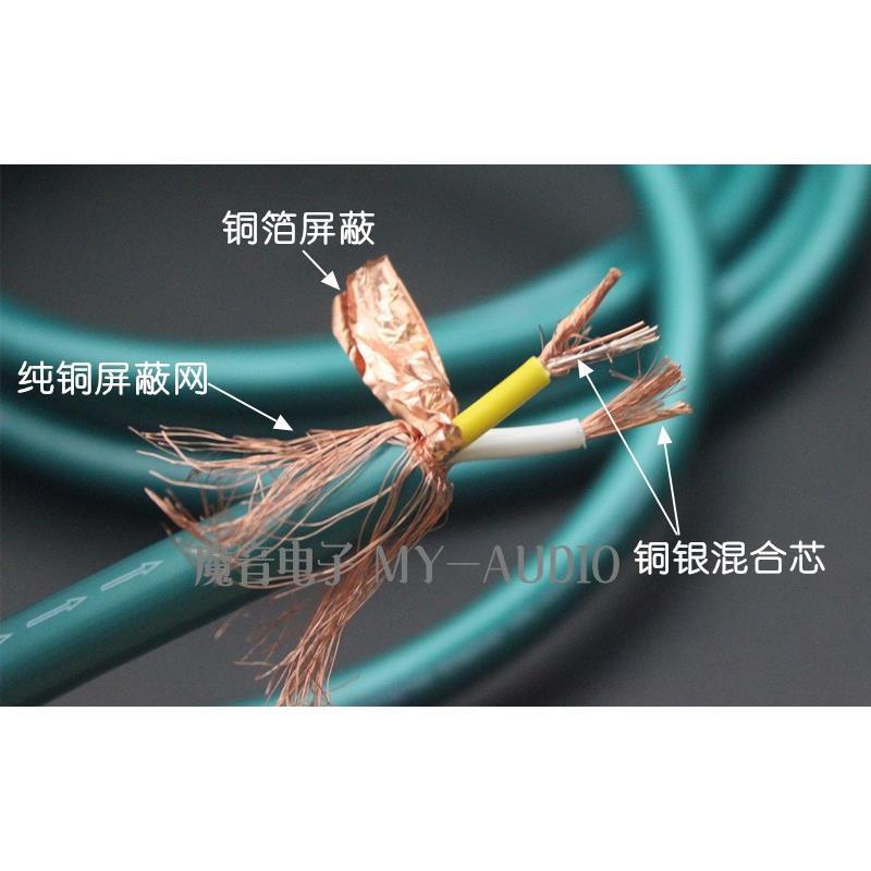 Ortofon高度风8N单晶铜发烧级音频信号线HiFi音响功放平衡线 双芯