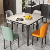 餐桌岩板伸缩方圆两用可方可圆饭桌折叠餐桌方变圆正方形功能桌子