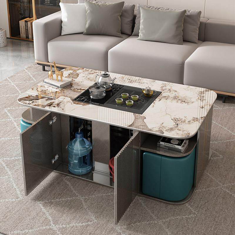 全自动智能升降岩板茶几茶台泡茶一体式沙发多功能客厅家用小户型