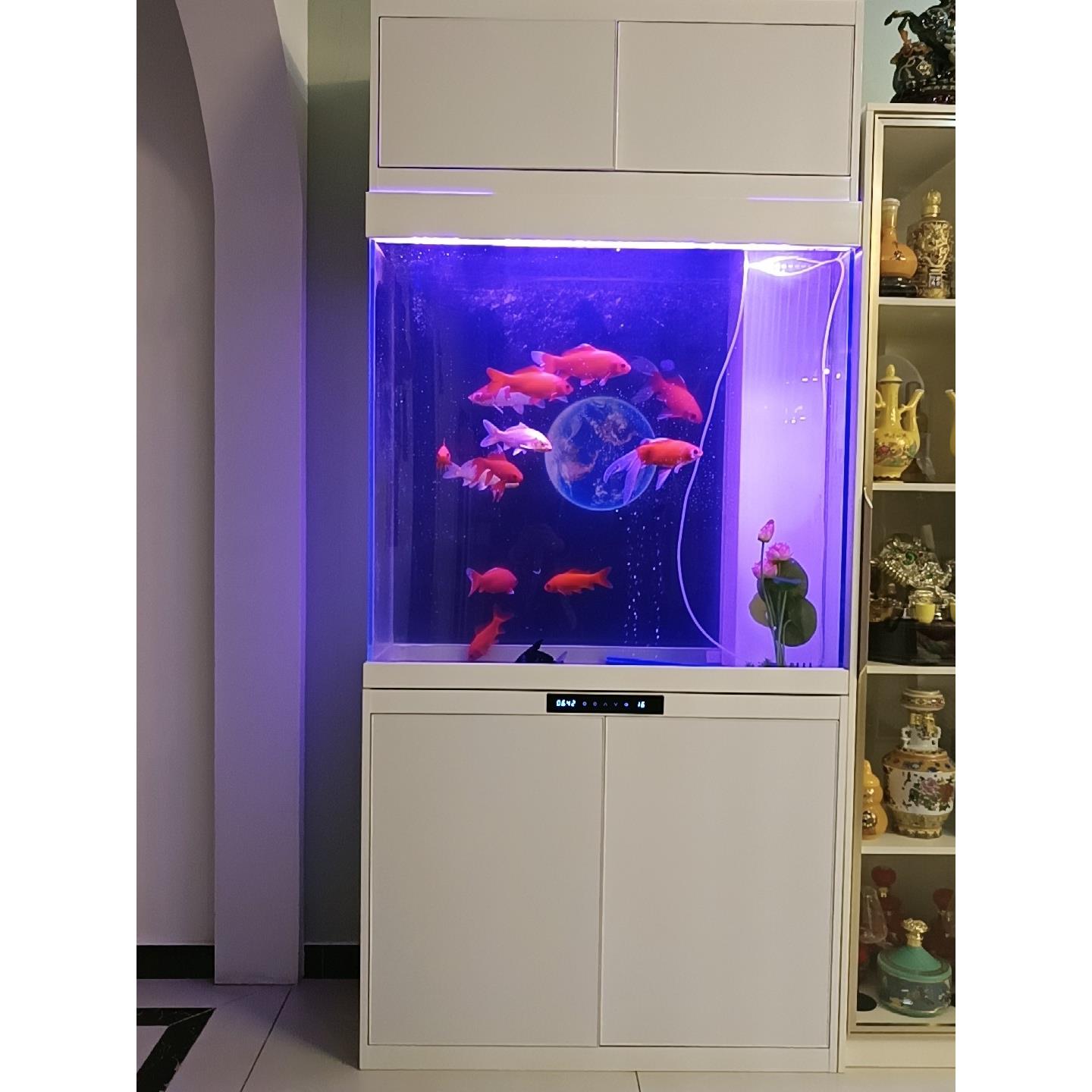 底部过滤金鱼缸客厅家庭办公室落地式隔断屏风鱼缸生态水免换智能