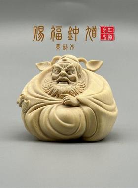 黄杨木雕钟馗手把件实木雕刻把玩吊坠人物镇宅招财纳福工艺品摆件