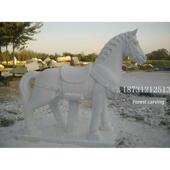 石马雕像石雕天马汉白玉马到成功石雕马院内摆件马石雕腾飞马雕像