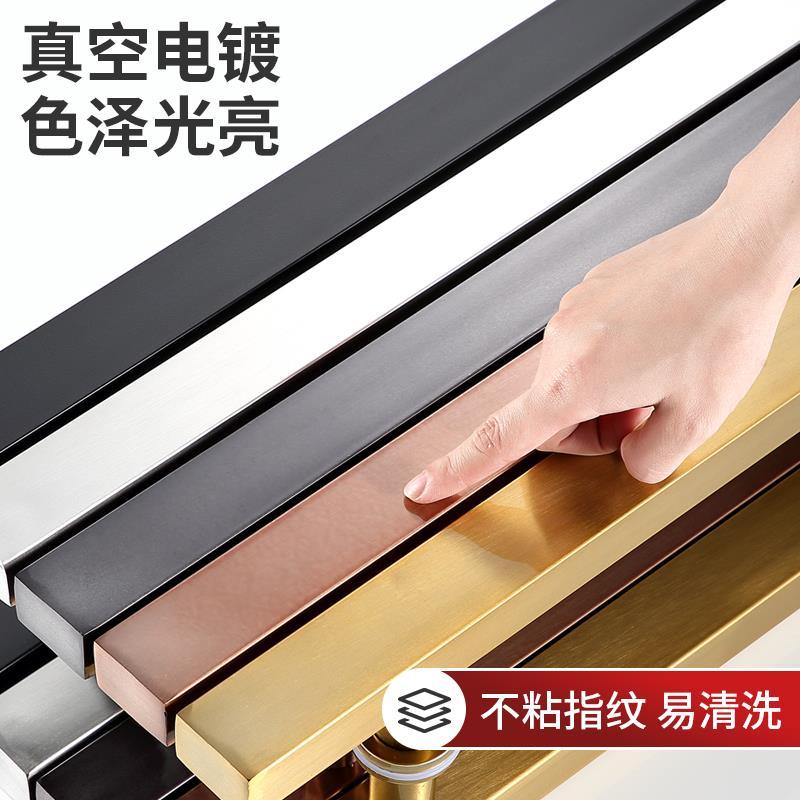 玻璃门拉手把手不锈钢玫瑰金黑钛金圆形木门无框地弹门把手推拉门