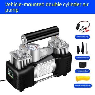 车载双缸气泵汽车卡车便携式汽车软管电动自动大功率轻型摩托车