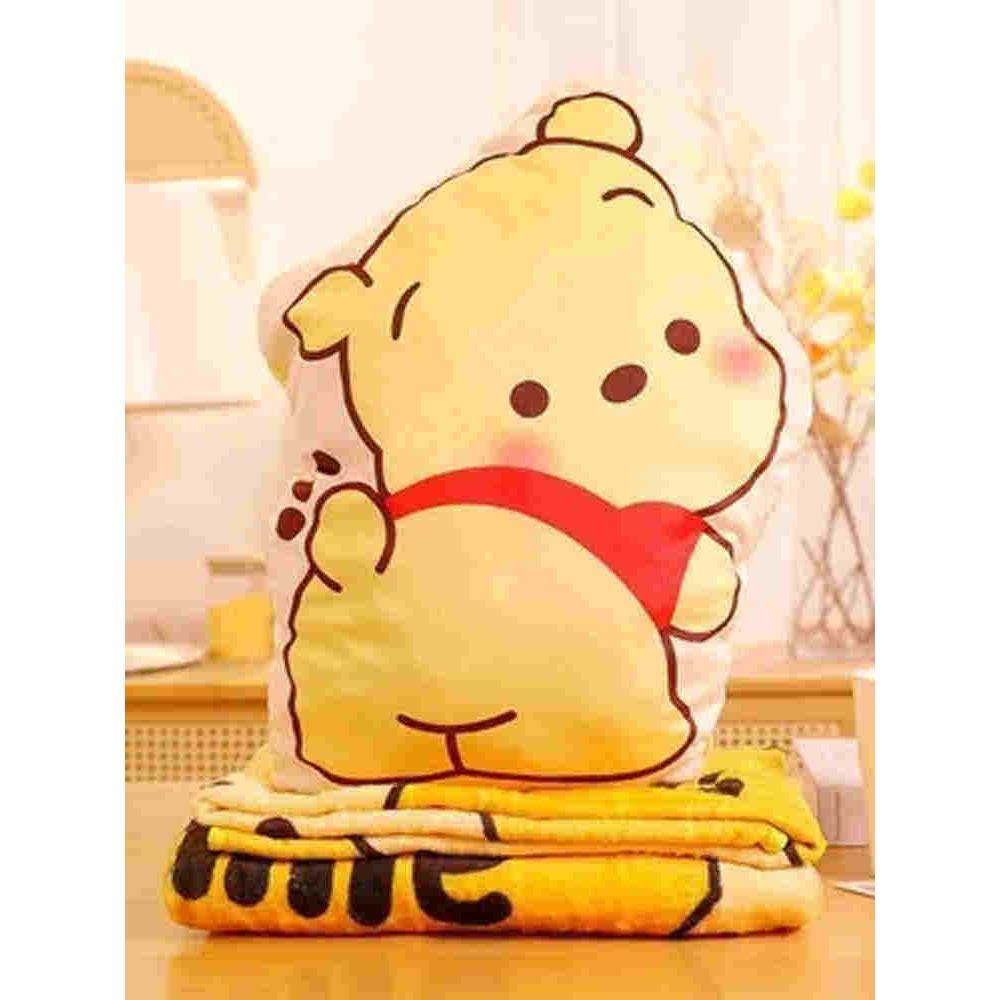 可爱噗噗卡通小熊抱枕休闲毯二合一两用午睡空调毯车载靠垫毛毯,居家布艺,抱枕被,淘宝优惠券,粉丝福利购,淘宝优惠卷