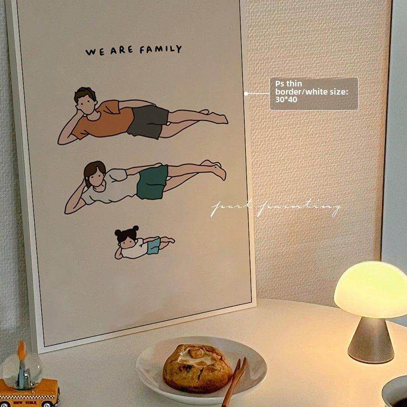 香港绘画斯堪的纳维亚在愈合我们是家庭插图英文字母装饰画餐厅挂