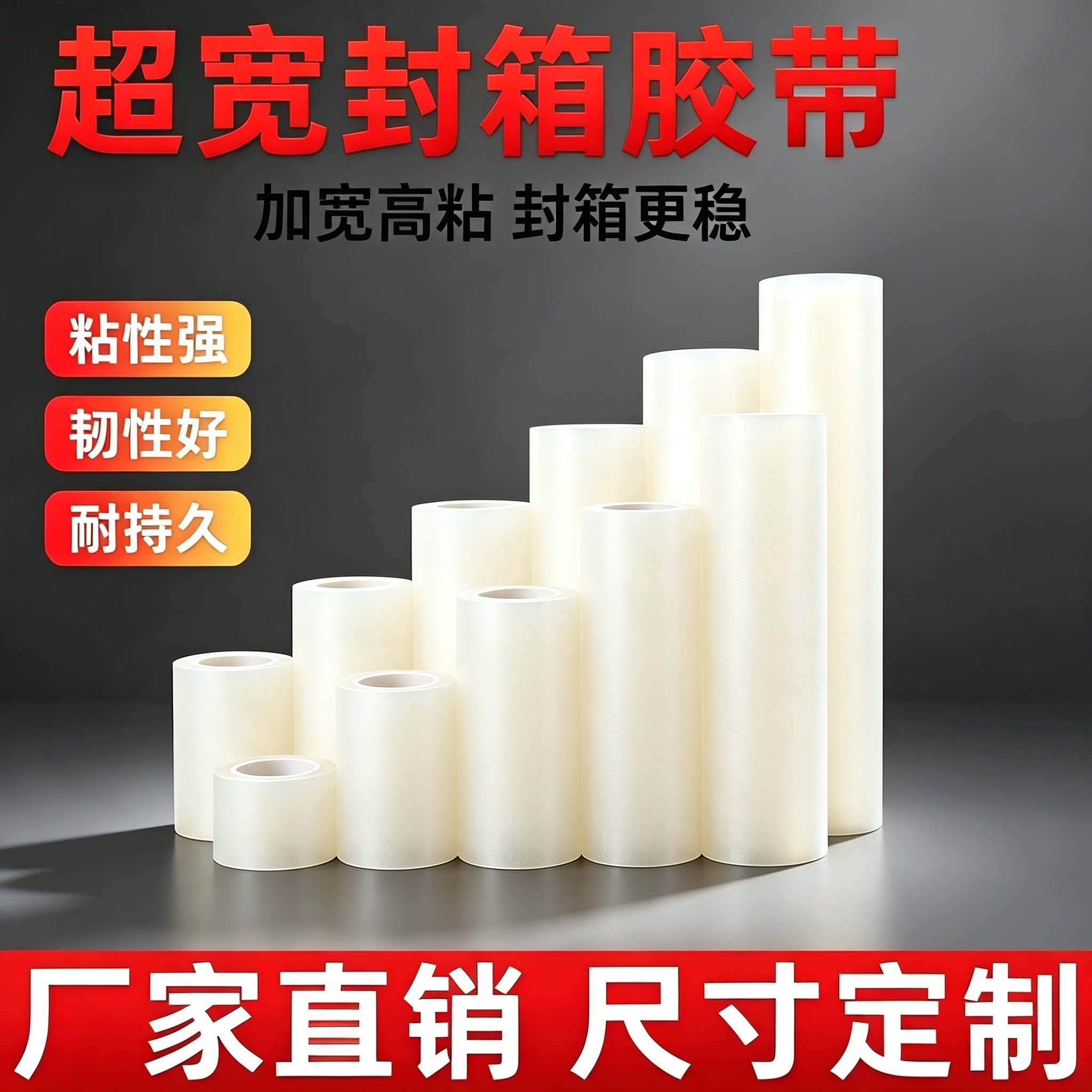 加宽透明高粘封箱胶带