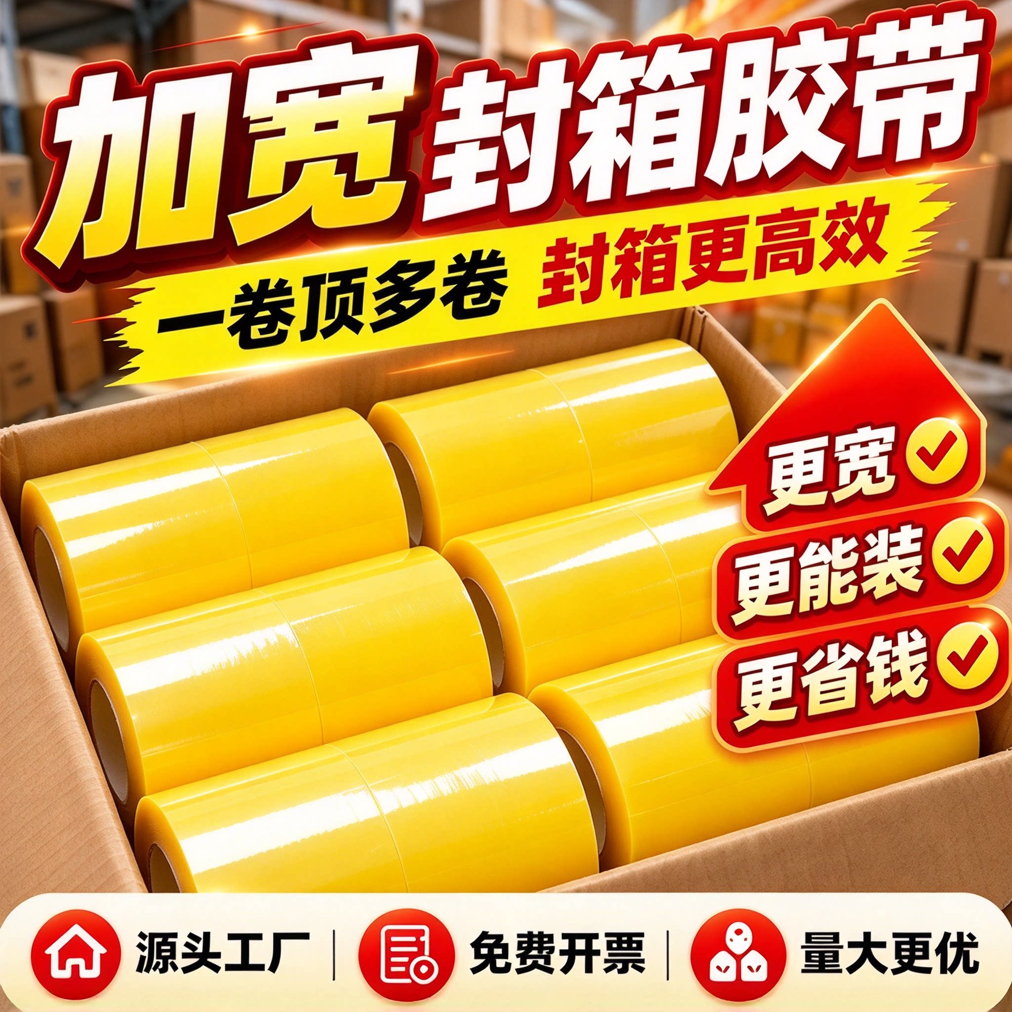封箱胶带整箱大卷大号批发粘性强无毒固定物流胶条透带首饰包装