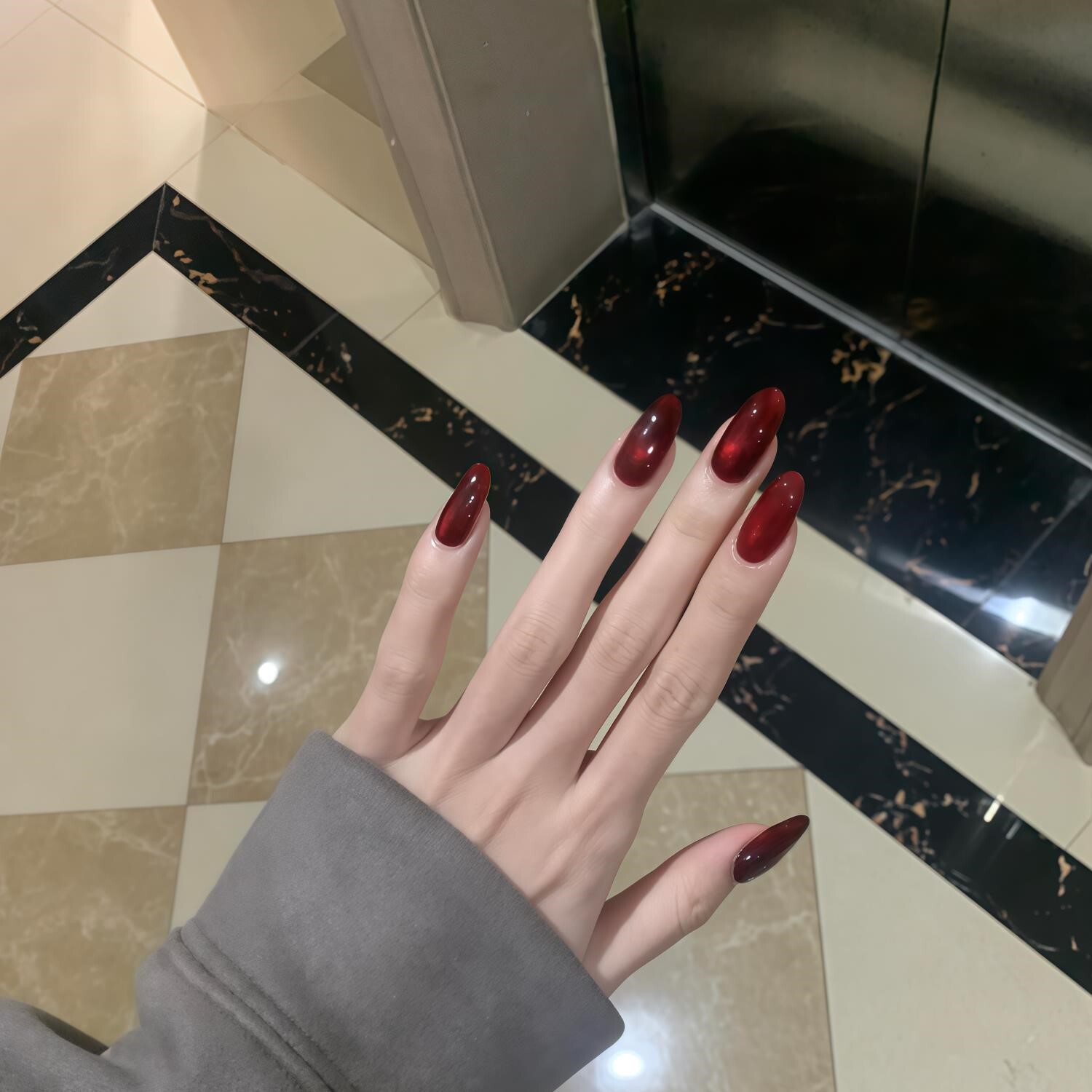 【红宝石】高品质纯手工复古牛血红玻璃珠猫眼穿戴甲显白美甲成品