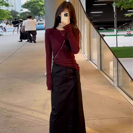 现货秋冬季温柔韩系穿搭一整套高级感修身连衣裙子套装女2024新款