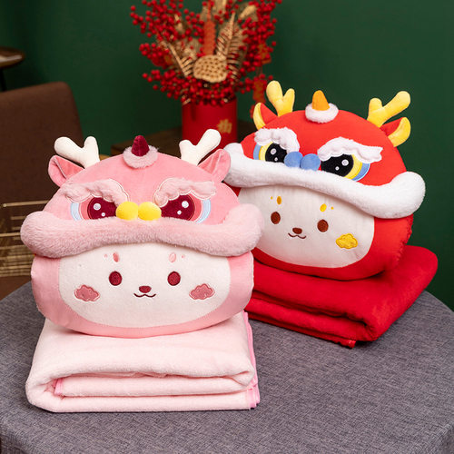 速发2025折年抱枕毯子二合一车载车公龙叠被办用室午睡枕枕头被子