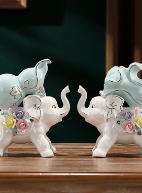 速发家艺摆件柜象工居品客厅电视柜玄关酒大装饰陶瓷创意乔迁礼物