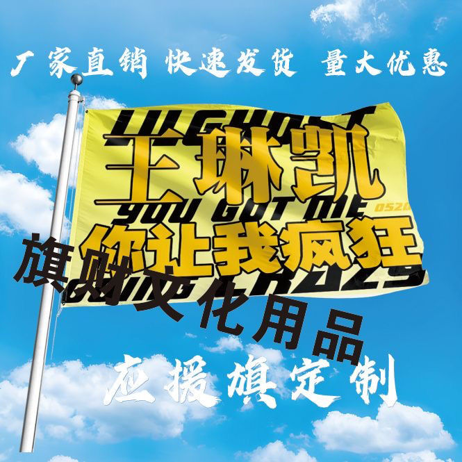 王琳凯应援大旗明星小鬼演唱会大旗户外音乐节歌手小鬼应援旗定制