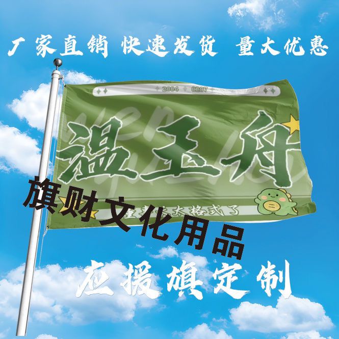 温玉舟大旗定制彩旗红旗户外演唱会应援旗制做音乐节旗帜