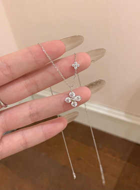 纯银999四叶草项链高级感轻奢